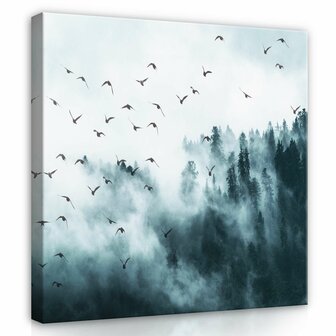 Birds in the fog Canvas Schilderij PP12394O2