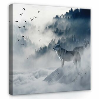 Birds in the fog Canvas Schilderij PP12395O2