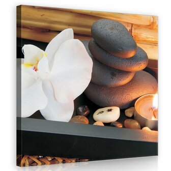 SPA Orchid and Stones Canvas Schilderij PP10188O2