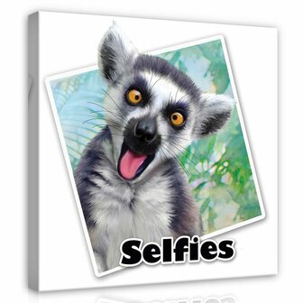 Lemur- selfies Canvas Schilderij PP12832O2