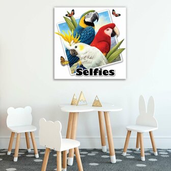 Parrots- selfies Canvas Schilderij PP12833O2