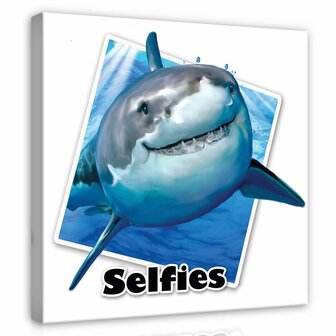 Shark- selfies Canvas Schilderij PP12834O2