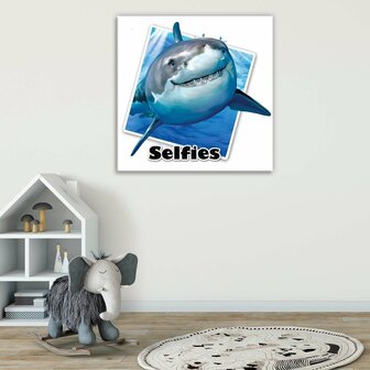 Shark- selfies Canvas Schilderij PP12834O2