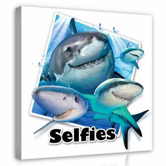 Sharks- Selfies Canvas Schilderij PP12837O2