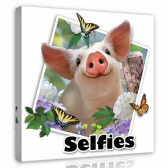 Pig- Selfies Canvas Schilderij PP12827O2