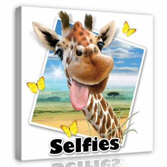 Giraffe- Selfies Canvas Schilderij PP12821O2