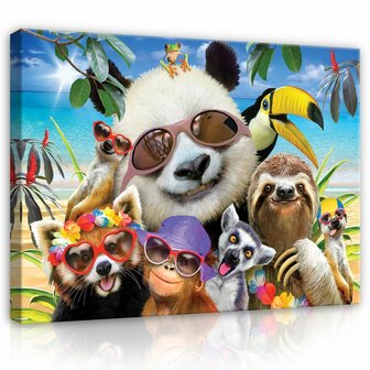 Funny animals- Selfies Canvas Schilderij PP12867O1