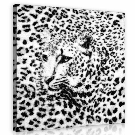 Black and White Cheetah Canvas Schilderij PP20306O2