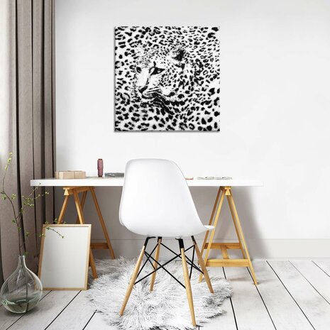 Black and White Cheetah Canvas Schilderij PP20306O2