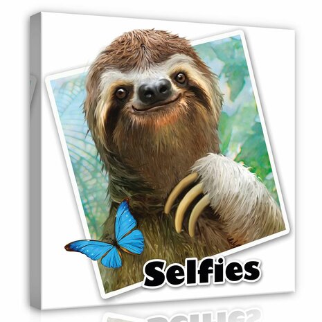 Sloth- Selfies Canvas Schilderij PP12838O2