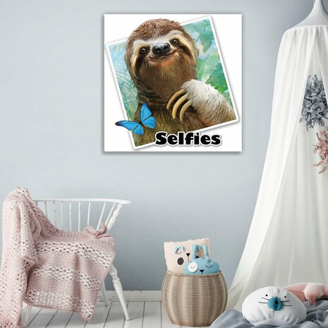 Sloth- Selfies Canvas Schilderij PP12838O2