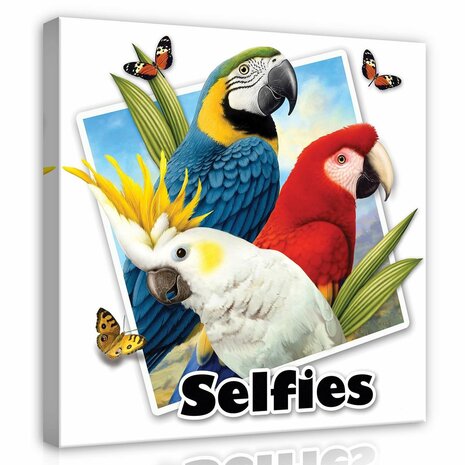 Parrots- selfies Canvas Schilderij PP12833O2