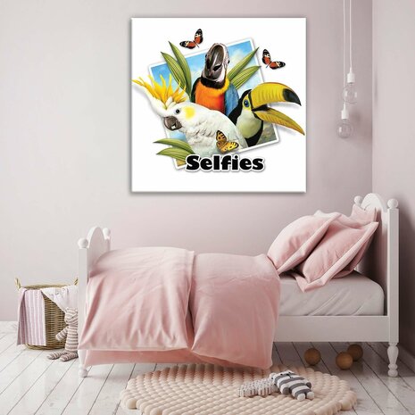 Parrots- Selfies Canvas Schilderij PP12836O2