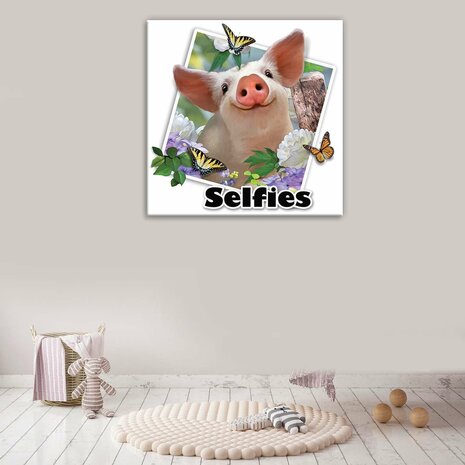 Pig- Selfies Canvas Schilderij PP12827O2