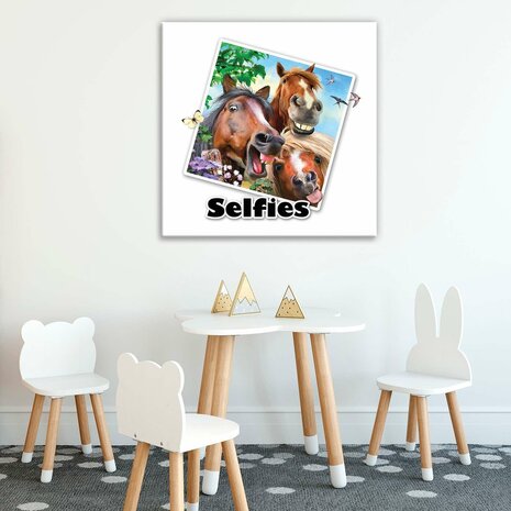 Horses- Selfies Canvas Schilderij PP12816O2