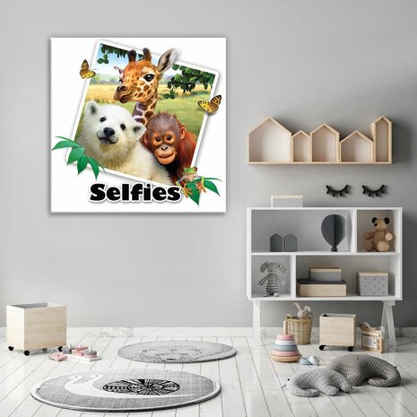 Zoo- Selfies Canvas Schilderij PP12822O2