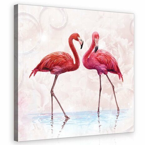 Pink Flamingos Canvas Schilderij PP10199O2