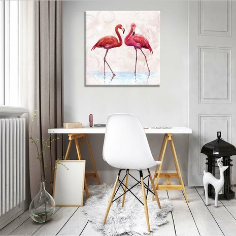 Pink Flamingos Canvas Schilderij PP10199O2