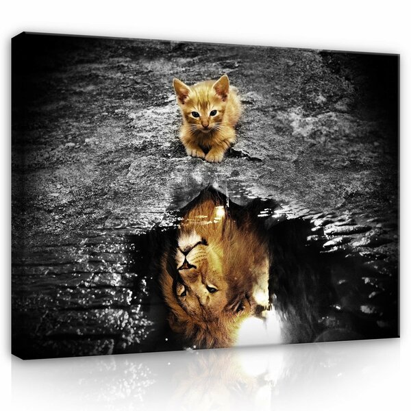 Cat and Lion Canvas Schilderij PP13956O1