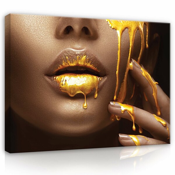 Female art gold luxury Canvas Schilderij PP14583O1