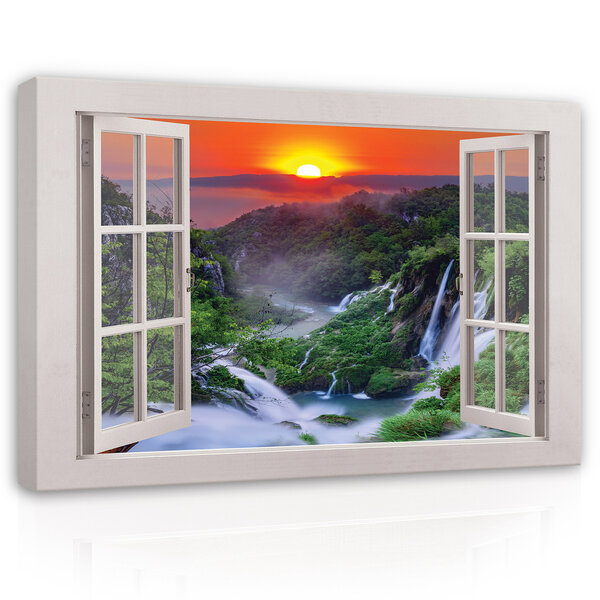 View window landscape mountain Canvas Schilderij PP14469O20