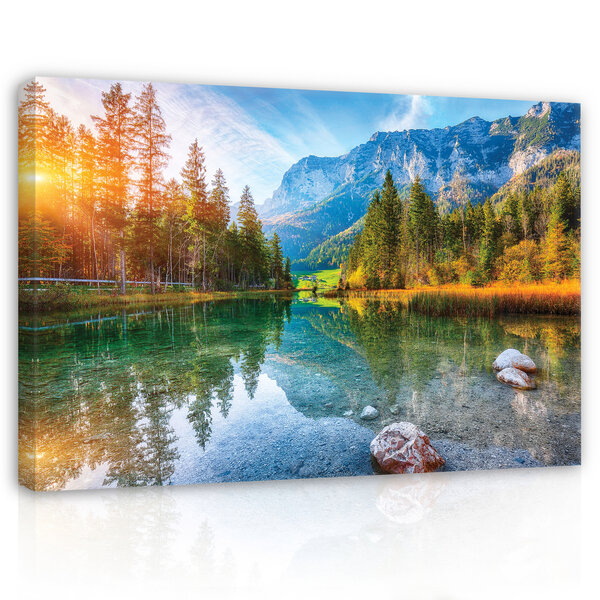 Landscape nature mountain lake Canvas Schilderij PP14630O20