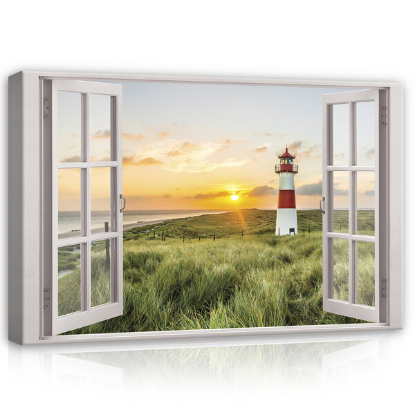 Window - Lighthouse Canvas Schilderij PP14054O20