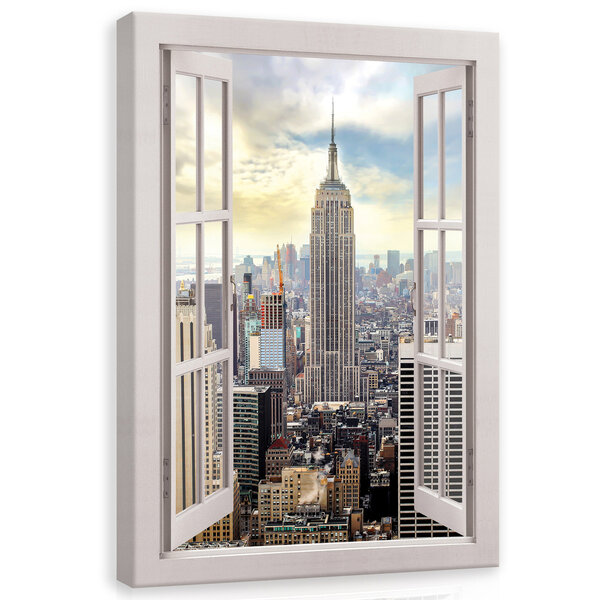 View window 3D New York Canvas Schilderij PP14460O20