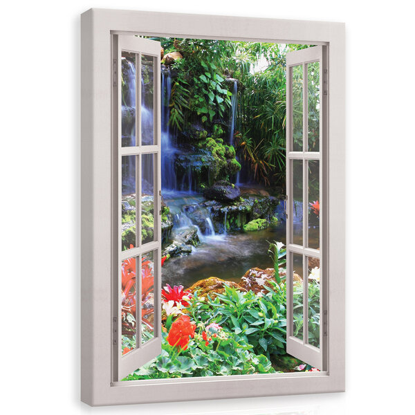 View window 3D jungle Canvas Schilderij PP14458O20