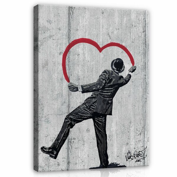 A Gentleman in Love Banksy Canvas Schilderij PP2036O1