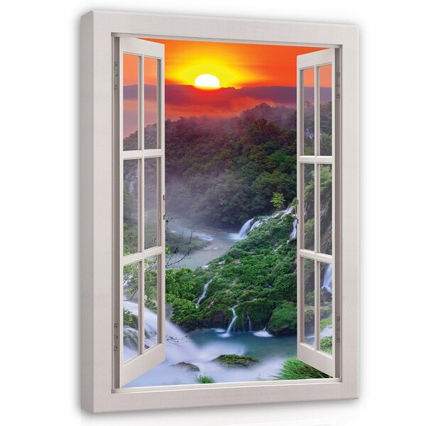 View window landscape mountain Canvas Schilderij PP14468O1