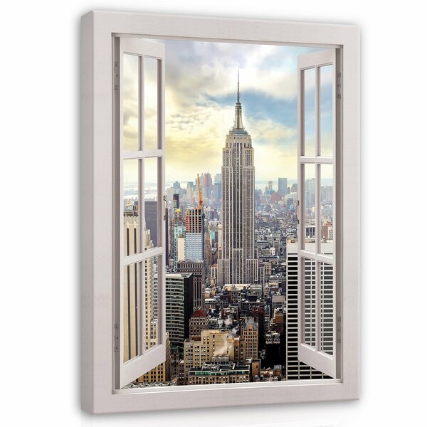 View window 3D New York Canvas Schilderij PP14460O1