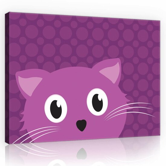 Purple cat Canvas Schilderij PP10989O1