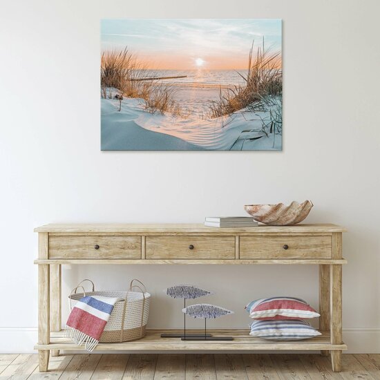 Sunset on the beach Canvas Schilderij PP14021O1