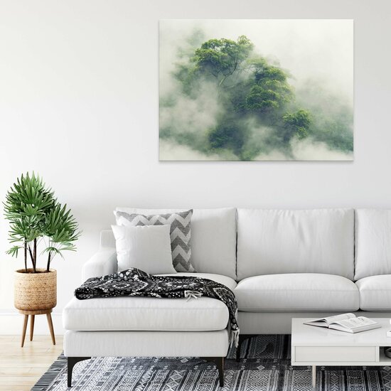 Landscape nature forest fog Canvas Schilderij PP14519O1