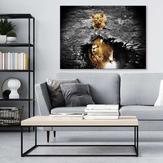 Cat and Lion Canvas Schilderij PP13956O1