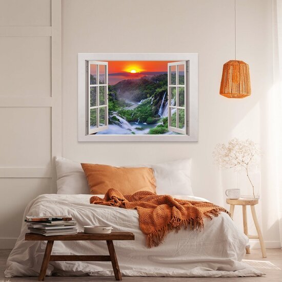 View window landscape mountain Canvas Schilderij PP14469O1