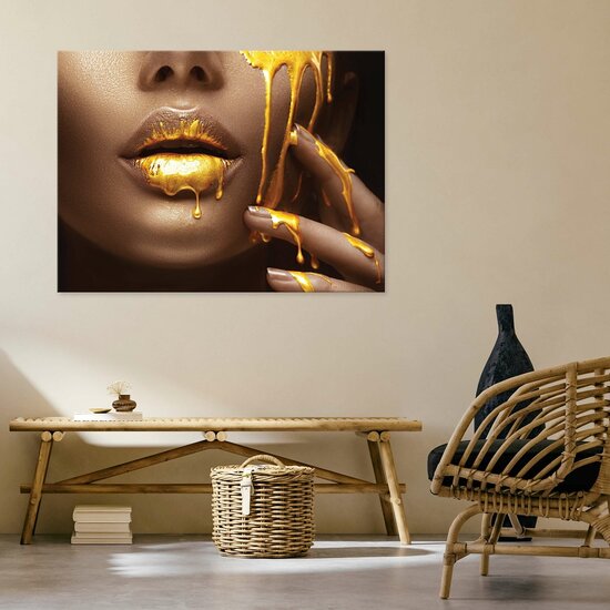 Female art gold luxury Canvas Schilderij PP14583O1