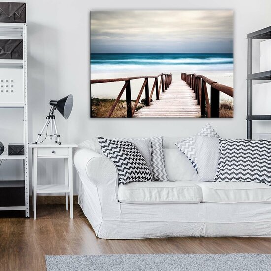 Beach Bridge Canvas Schilderij PP12283O1