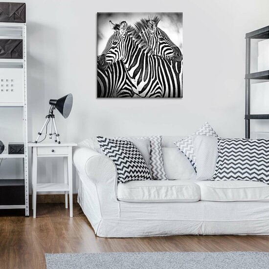 Zebra Black-White Canvas Schilderij PP10159O2