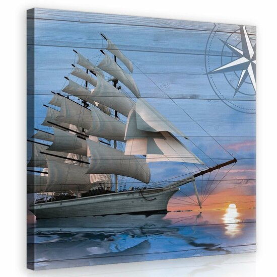 Ship on the boards Canvas Schilderij PP10029O2