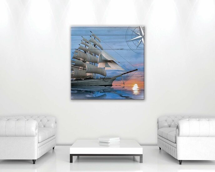 Ship on the boards Canvas Schilderij PP10029O2