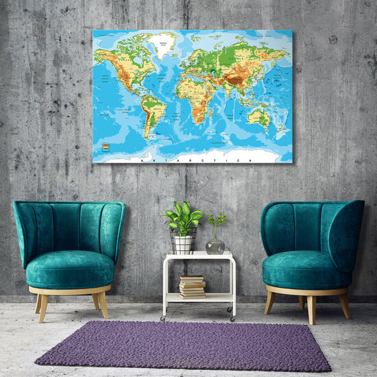 World Map Canvas Schilderij PP10250O20