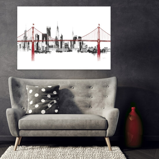 City Bridge Drawing Canvas Schilderij PP14355O20