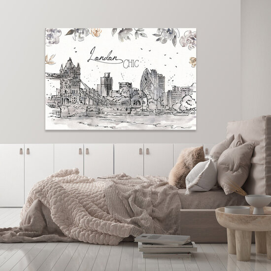 City of London Drawing Art Canvas Schilderij PP14358O20