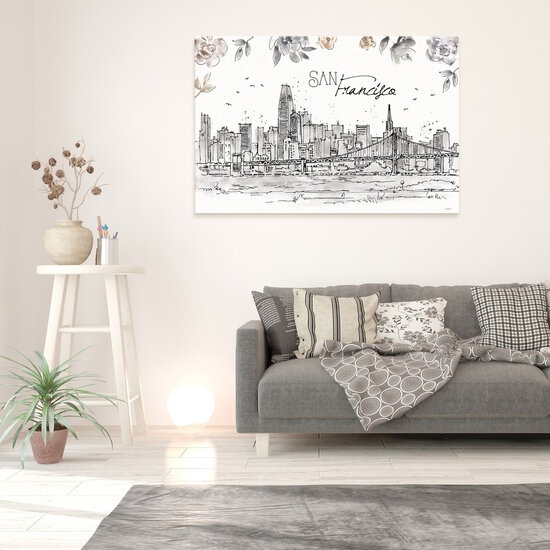 City San Francisco Drawing Art Canvas Schilderij PP14359O20