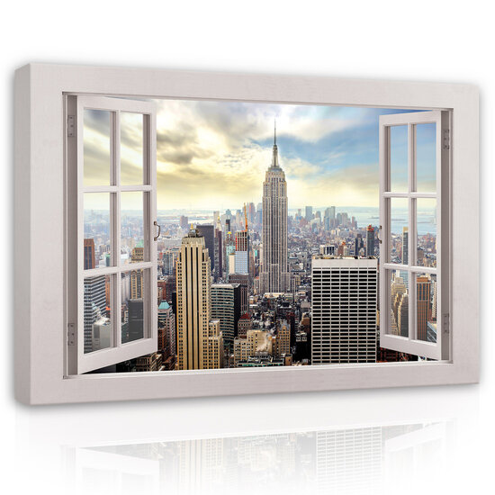 View window 3D New York Canvas Schilderij PP14461O20