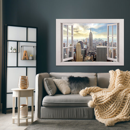 View window 3D New York Canvas Schilderij PP14461O20