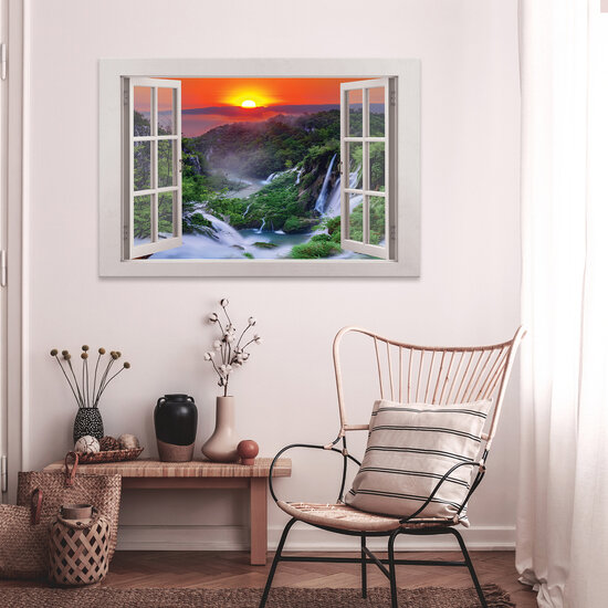 View window landscape mountain Canvas Schilderij PP14469O20