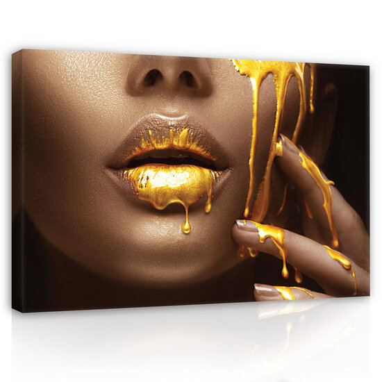 Female art gold luxury Canvas Schilderij PP14583O20